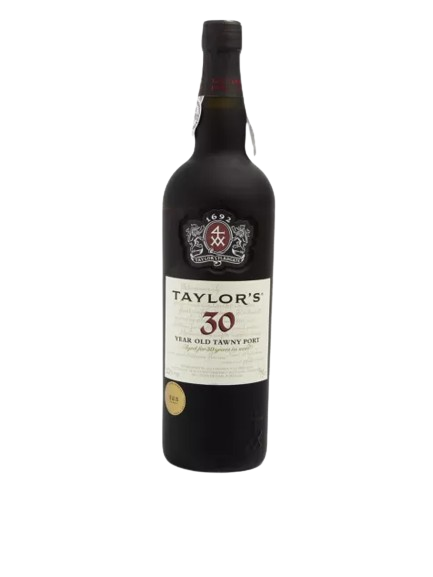 Bottle of Taylor’s 30 Year Tawny Port Wine 750ml with elegant packaging