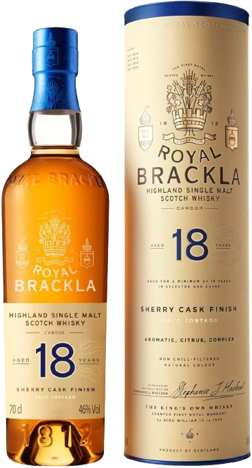 Royal Brackla 18 years, Highland Scotch Whisky, Sherry Cask Finish with Gift Box 700ml