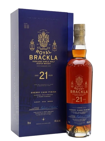 Royal Brackla 21 years, Highland Scotch Whisky, Sherry Cask Finish with Gift Box 700ml